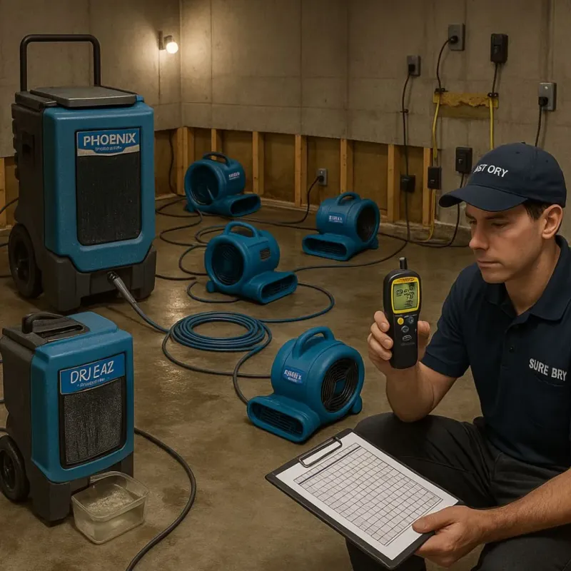 Structural Drying and Dehumidification process in Wagoner County, OK